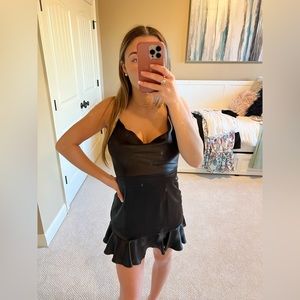 Impeccable Pig Black Cowl Neck Mini Dress